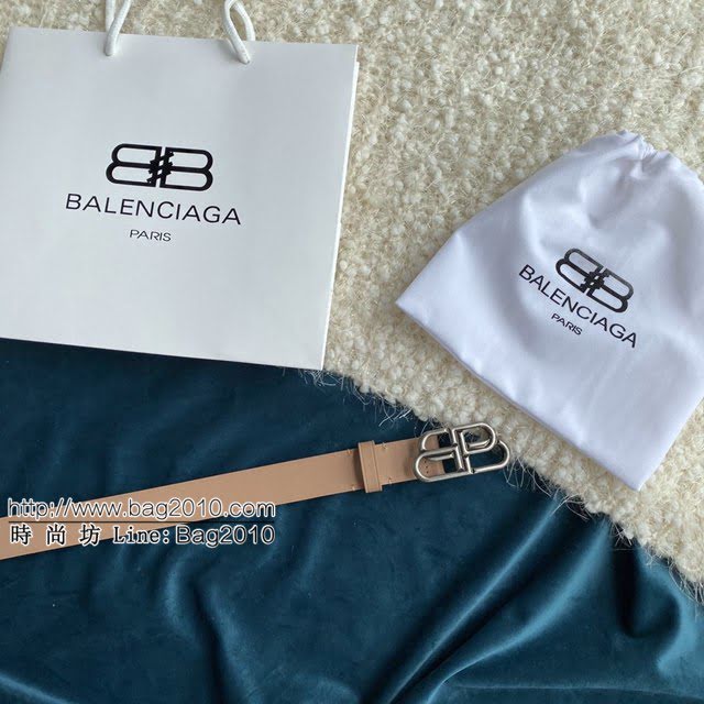 Balenciaga女士皮帶 巴黎世家BB經典logo扣腰帶 巴黎世家小牛皮皮帶  jjp1136
